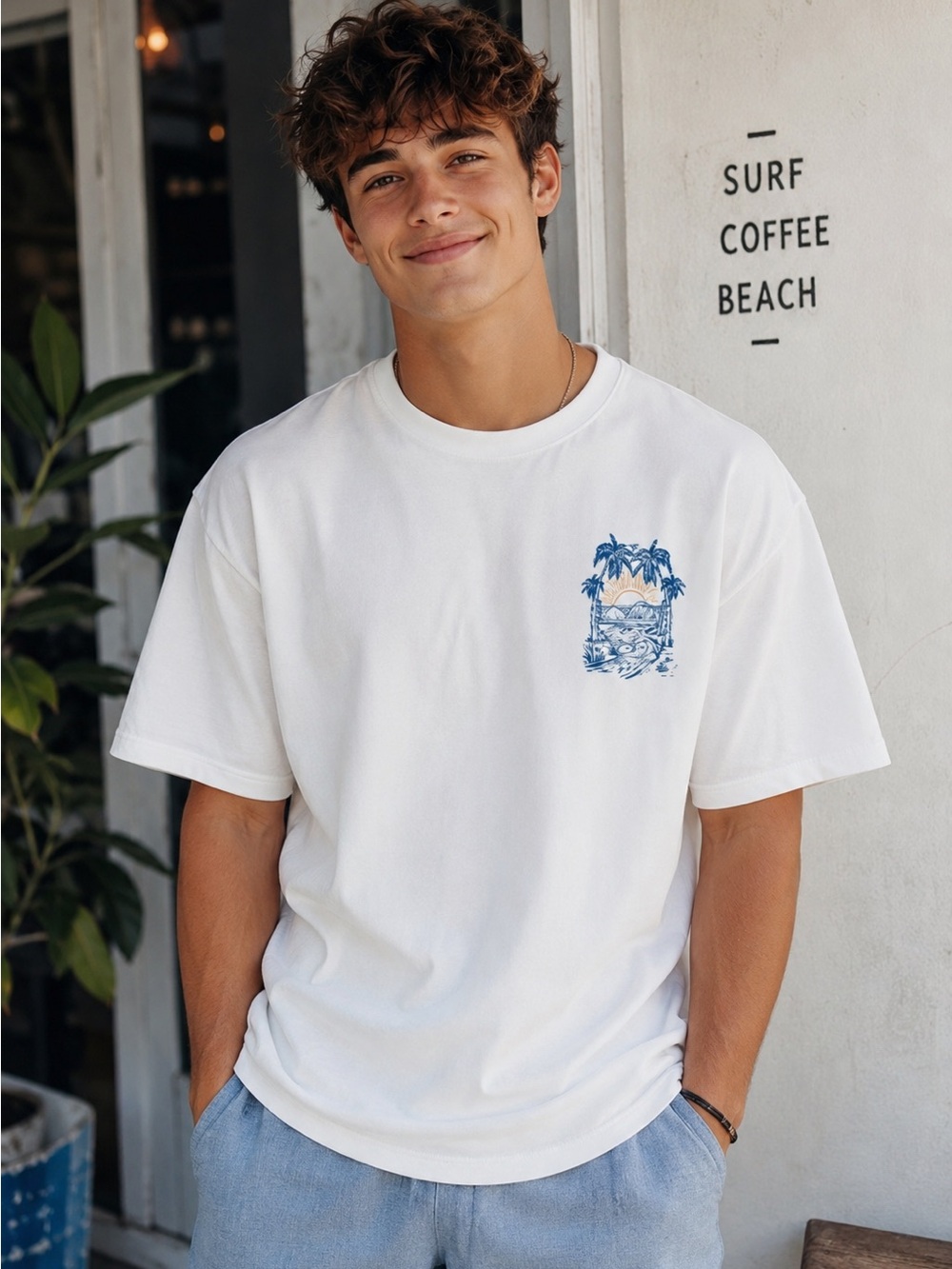 White Palm-Graphic T-Shirt